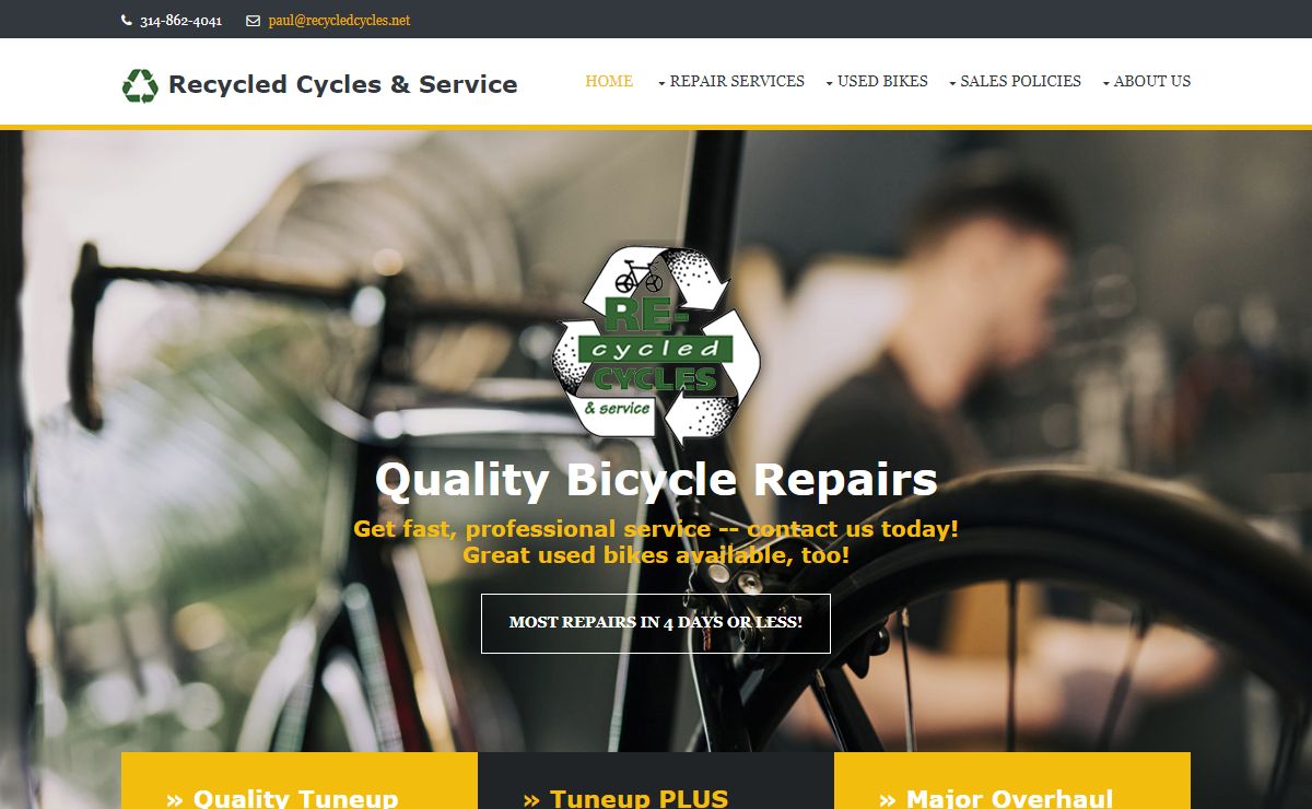 Quality Bicycle / Bike Repairs: Recycled Cycles & Service - St. Louis