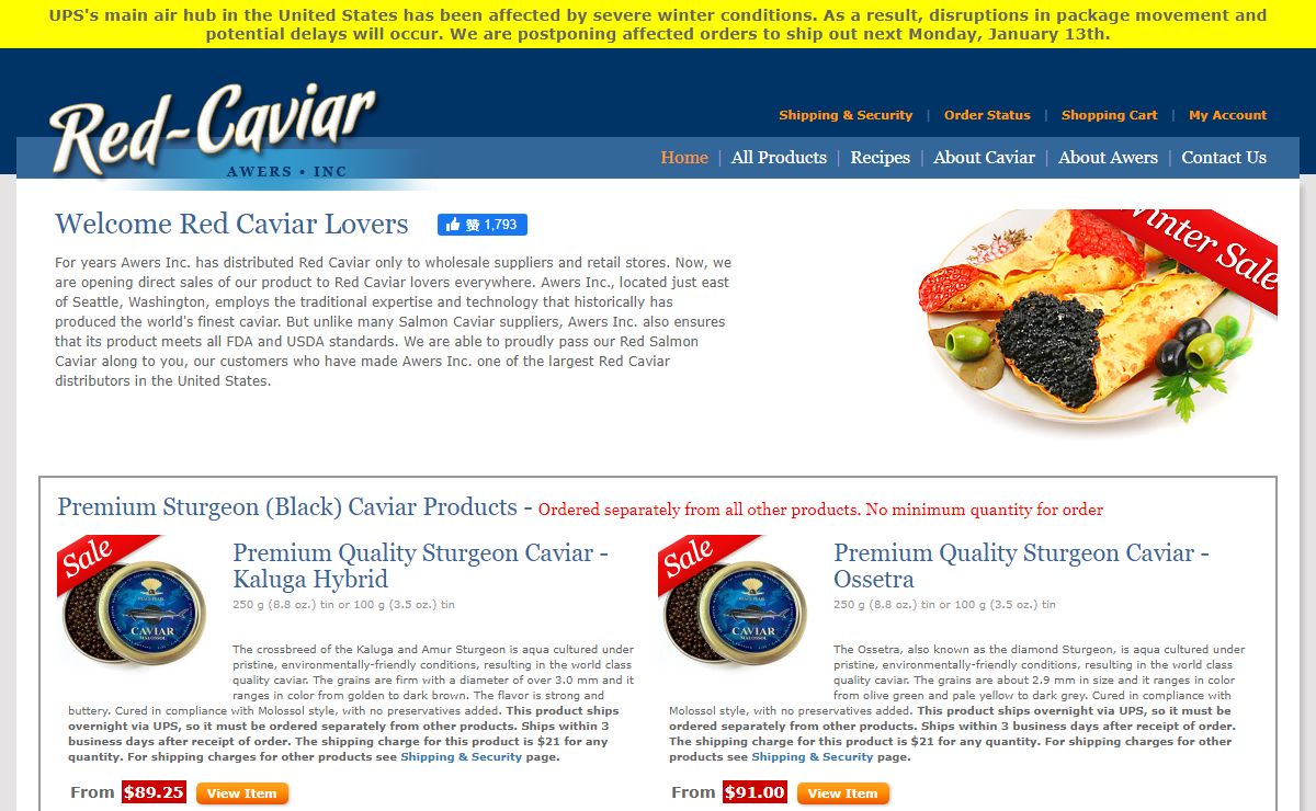 Awers Inc Russian Red Caviar Online Store | Buy Salmon roe in Seattle at cheap prices