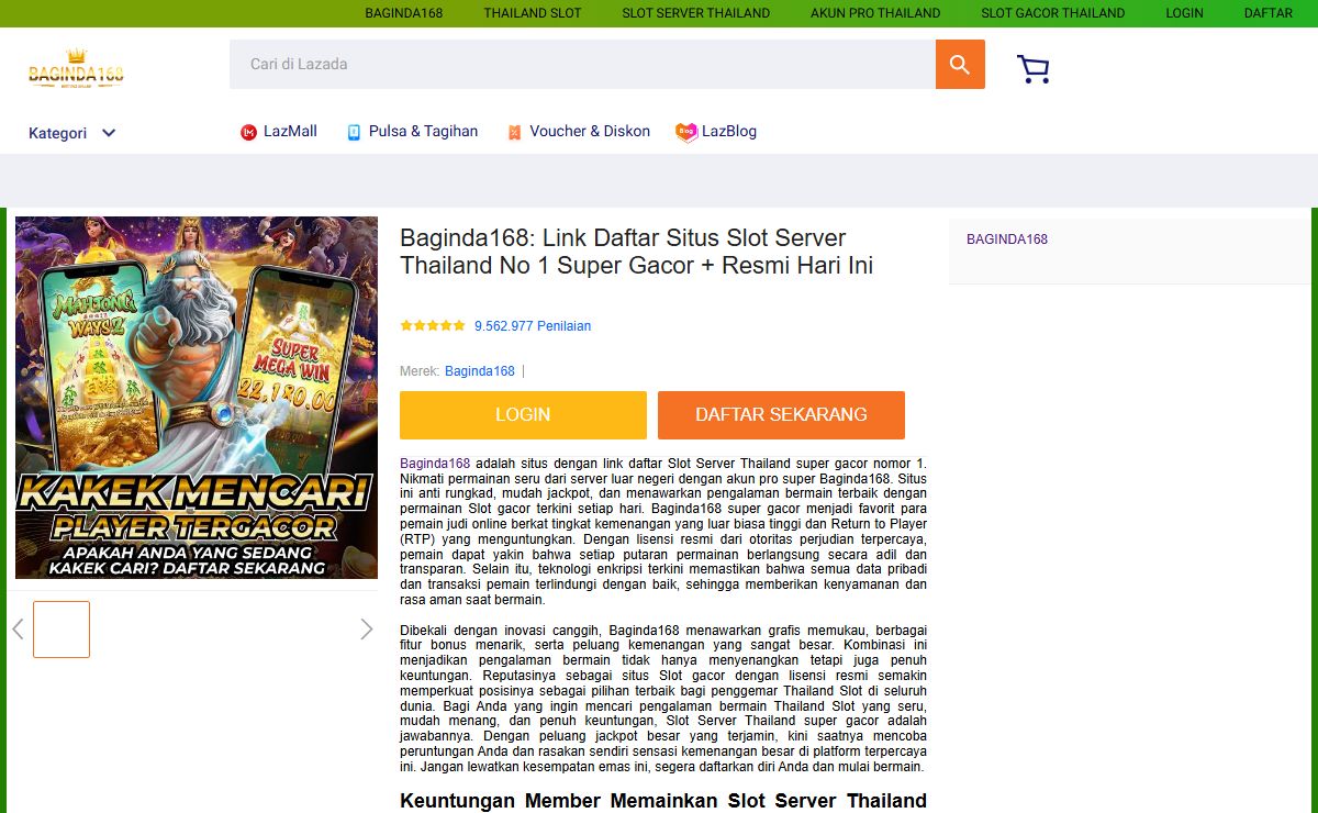 Baginda168: Link Daftar Situs Slot Server Thailand No 1 Super Gacor + Resmi Hari Ini