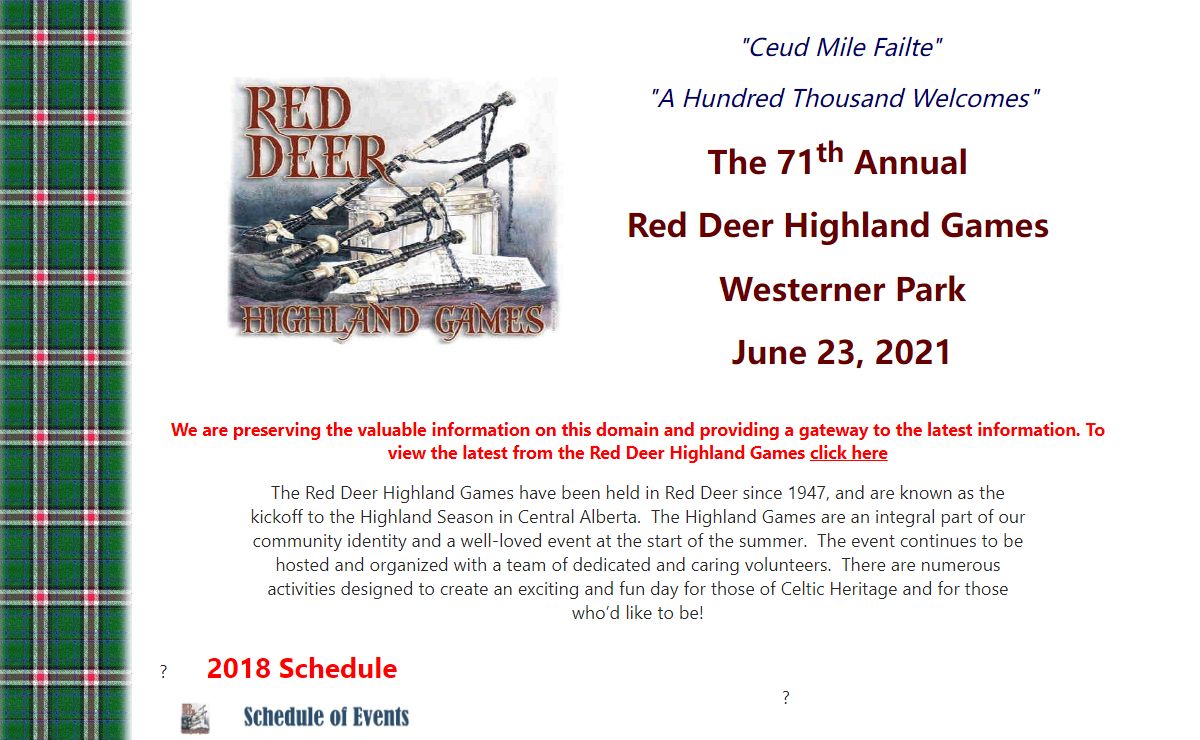Red Deer Highland Games Association Home Page