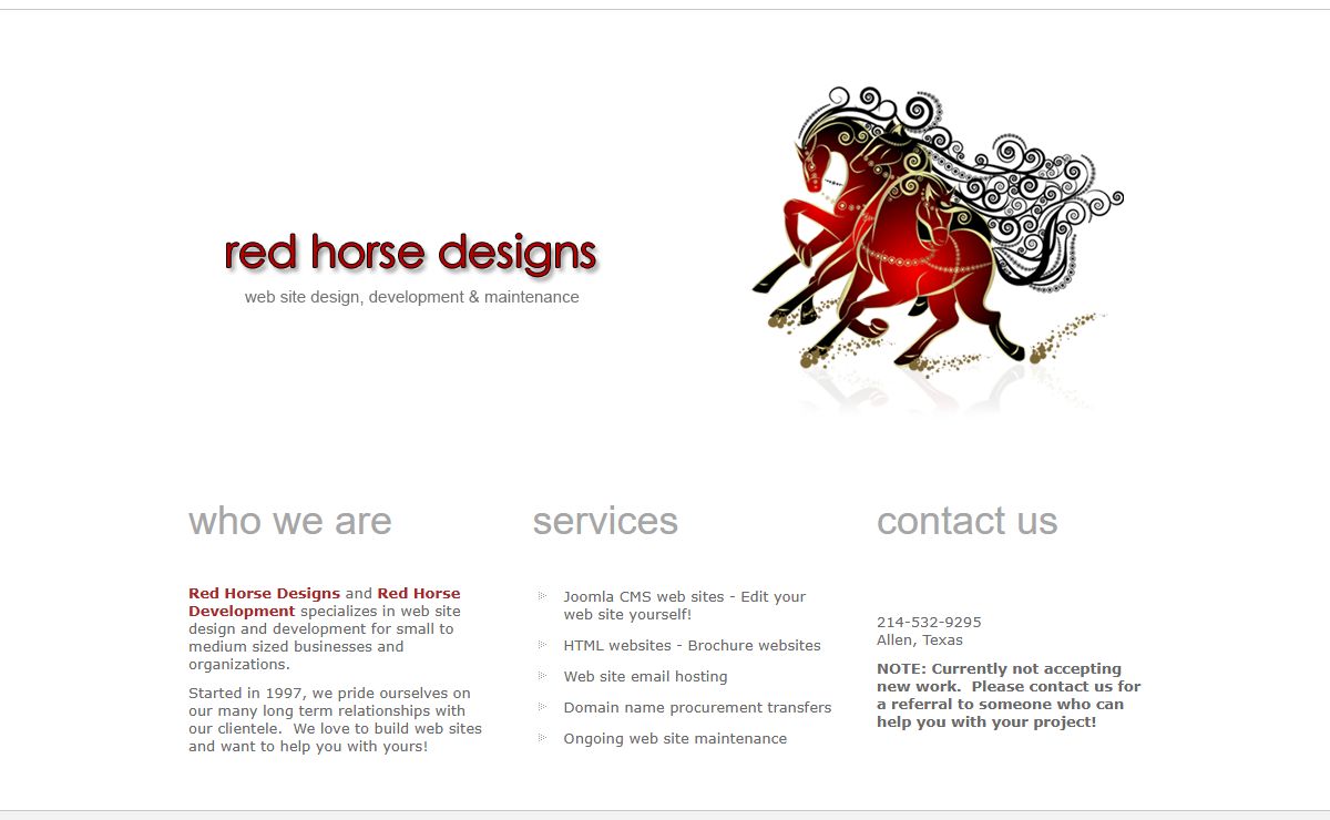 Red Horse Designs web sites