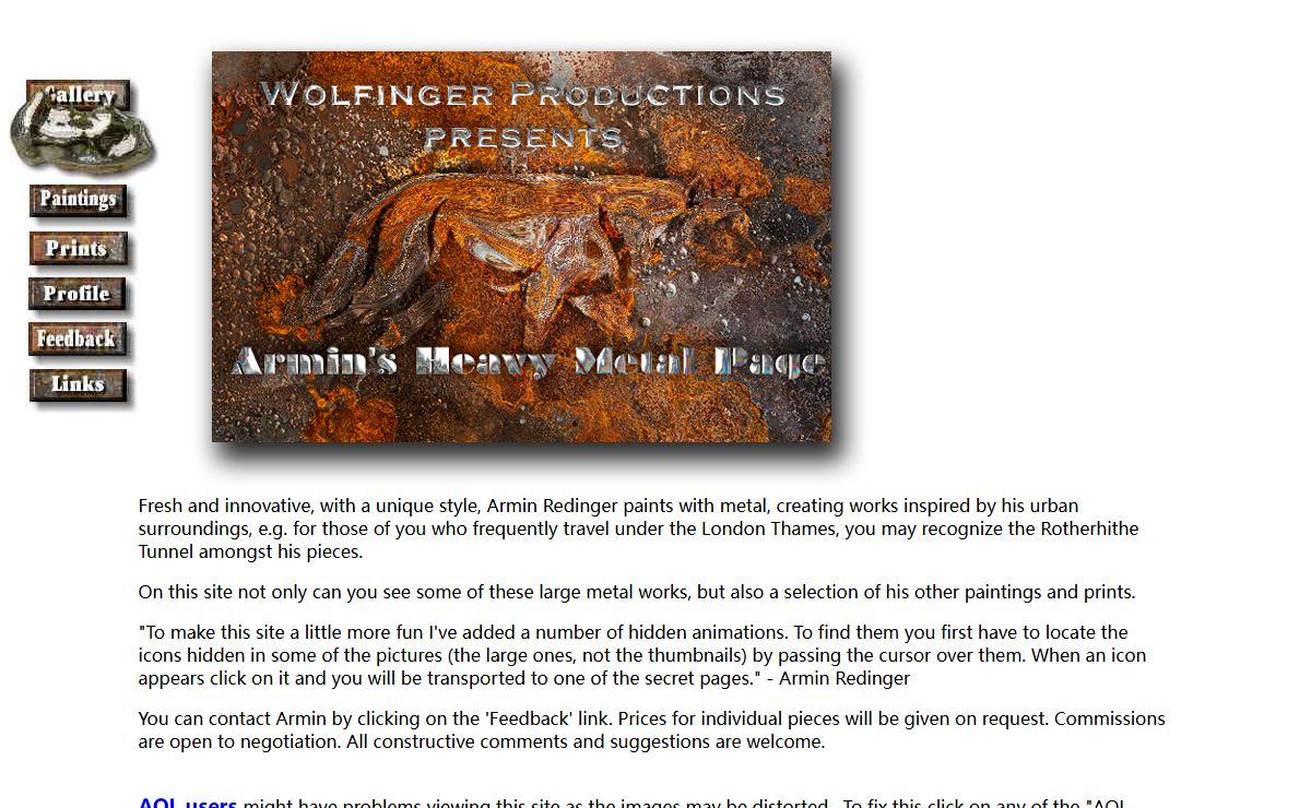 Wolfinger Fine Art Productions presents: Armin's Heavy Metal Page