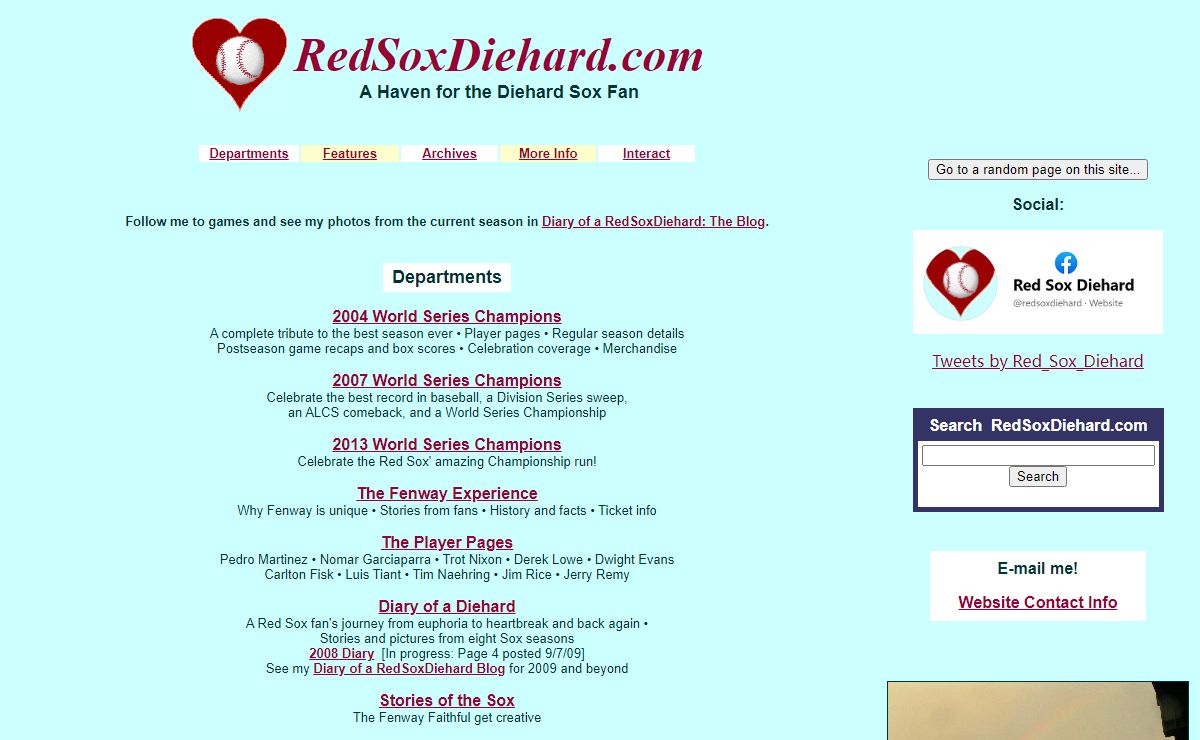 A Haven for the Diehard Sox Fan - www.redsoxdiehard.com