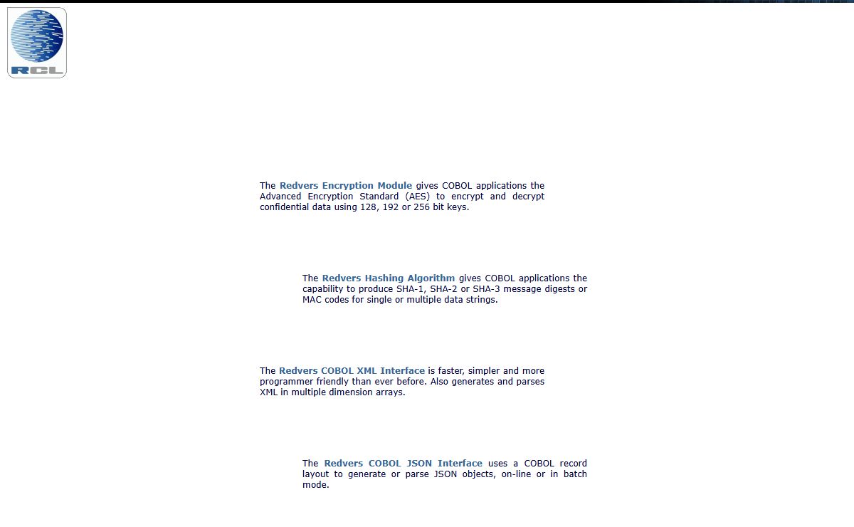 COBOL software for AES encryption, SHA hashing, XML and JSON generation & parsing, digital signatures with public/private keys and source code obfuscation