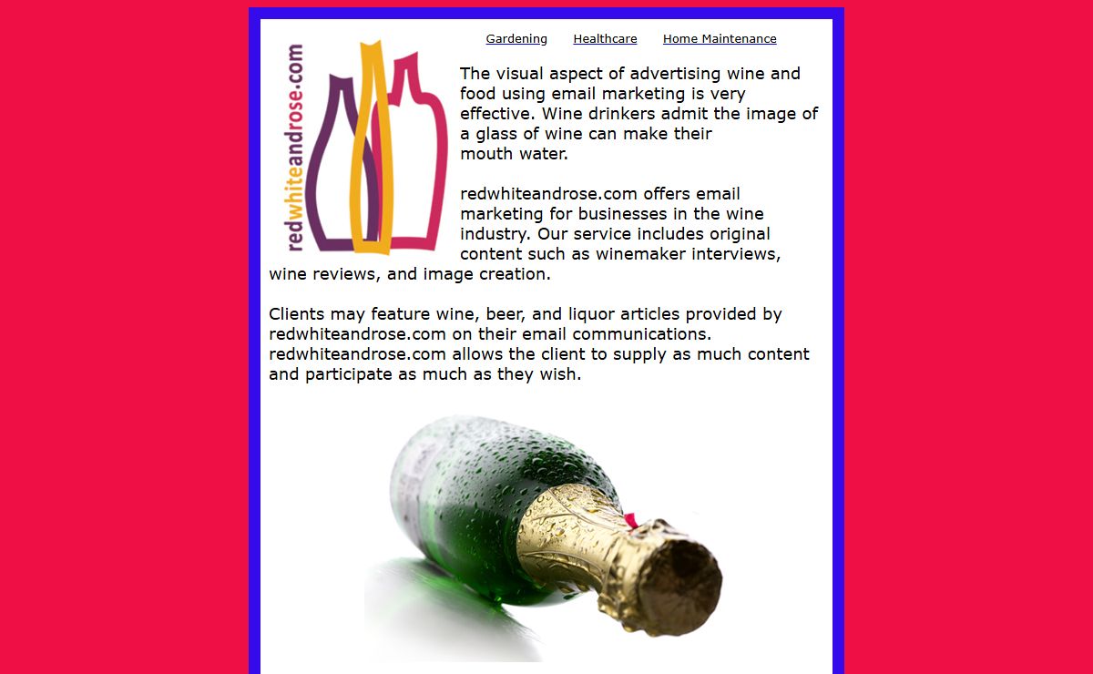 redwhiteandrose.com - Wine articles, wine reviews, email marketing for businesses in the wine industry