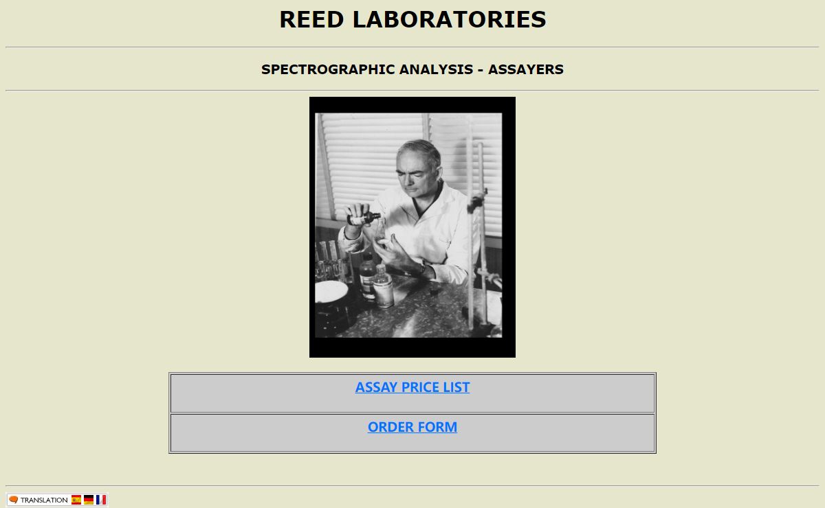 Spectrometer Analysis - Reed Laboratories - Fire Assays