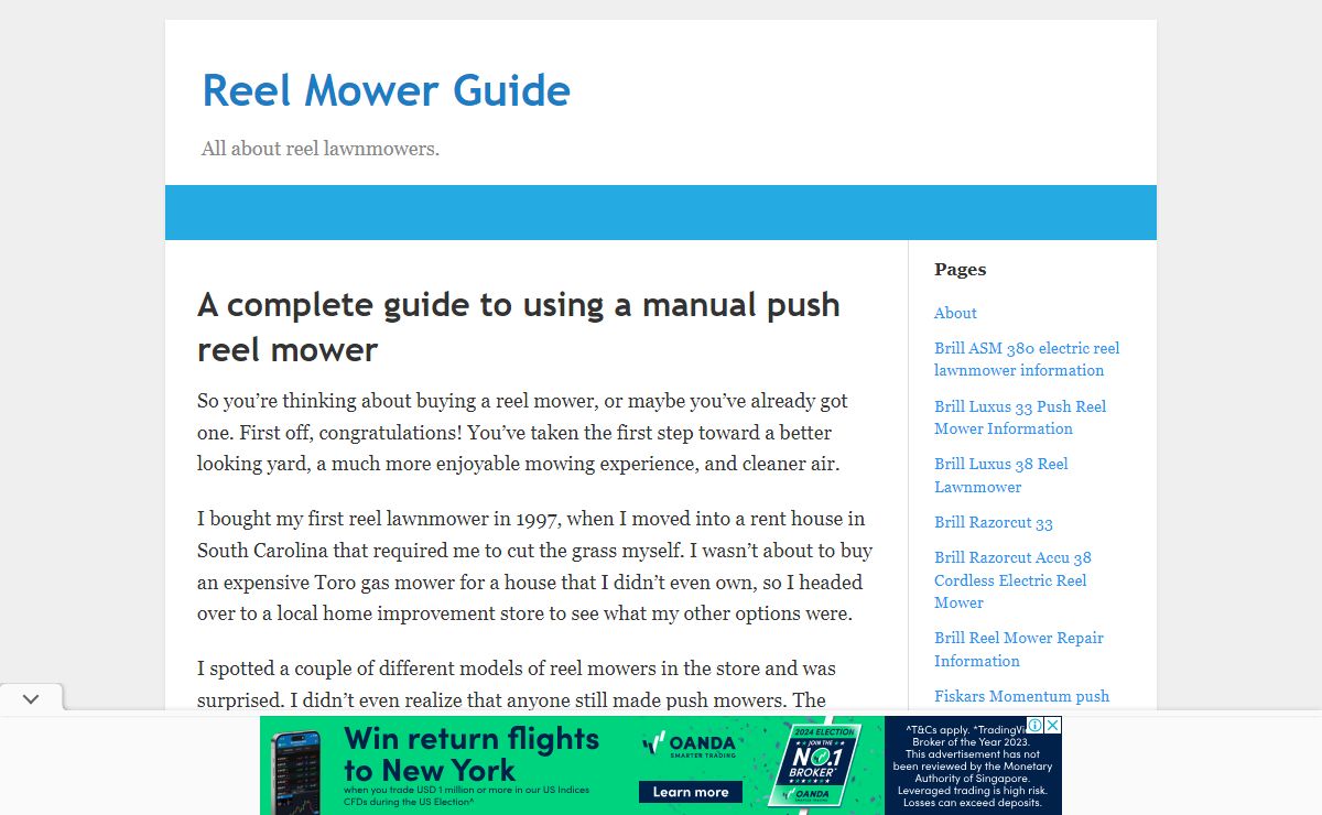 Reel Mower Guide – All about reel lawnmowers.