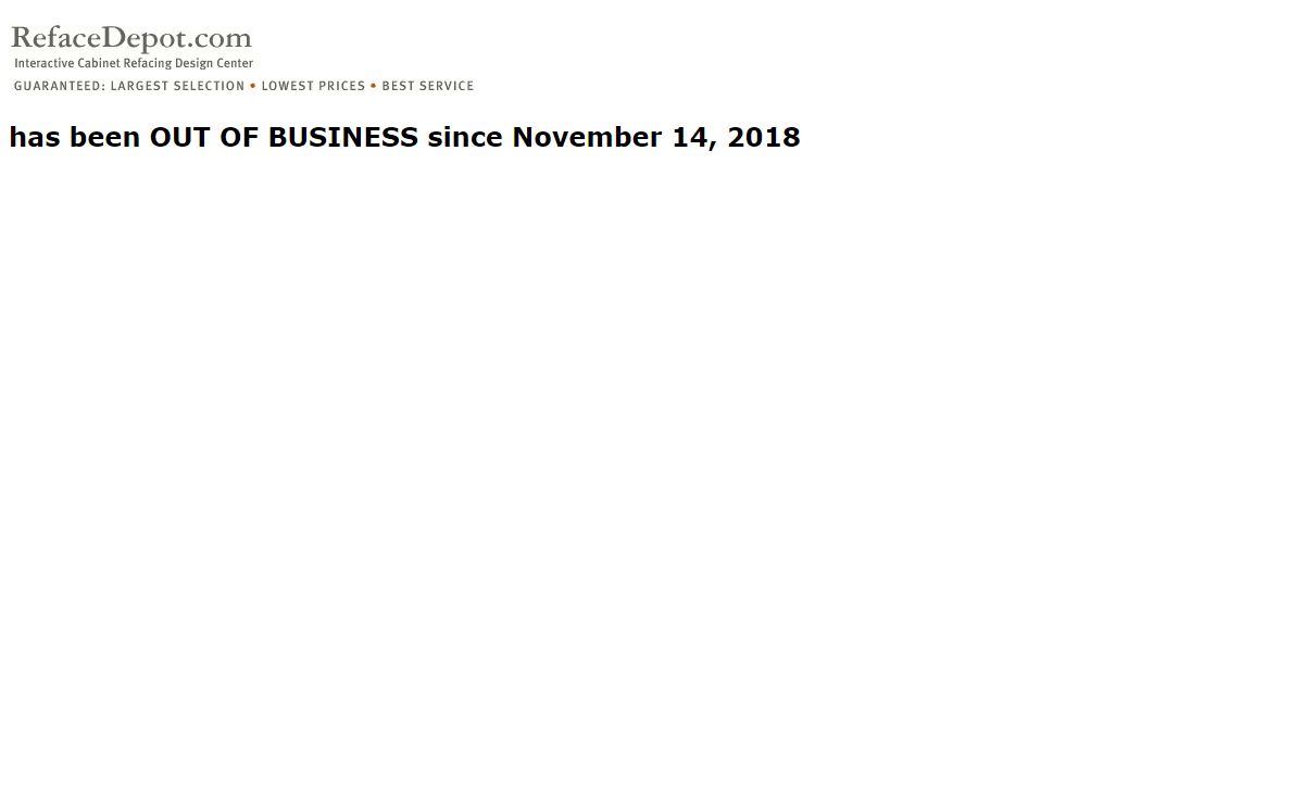 has been OUT OF BUSINESS since November 14