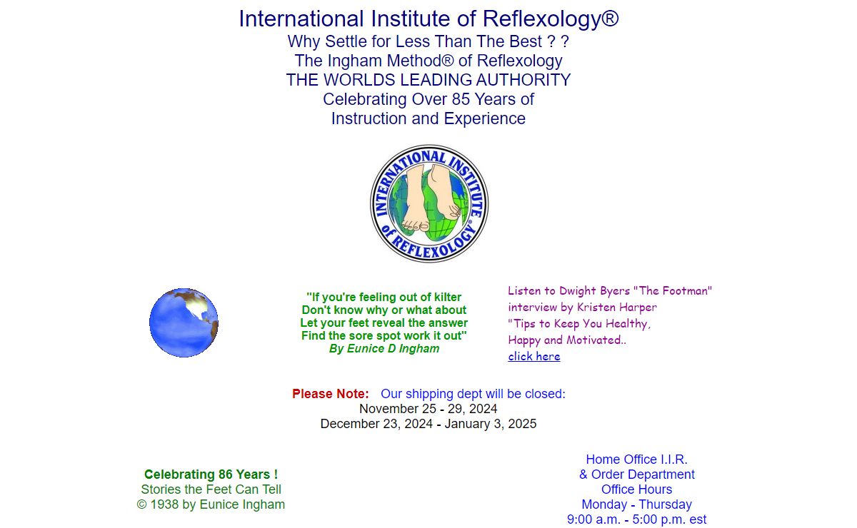Reflexology FL USA - International Institute of Reflexology - Reflexologists FL USA