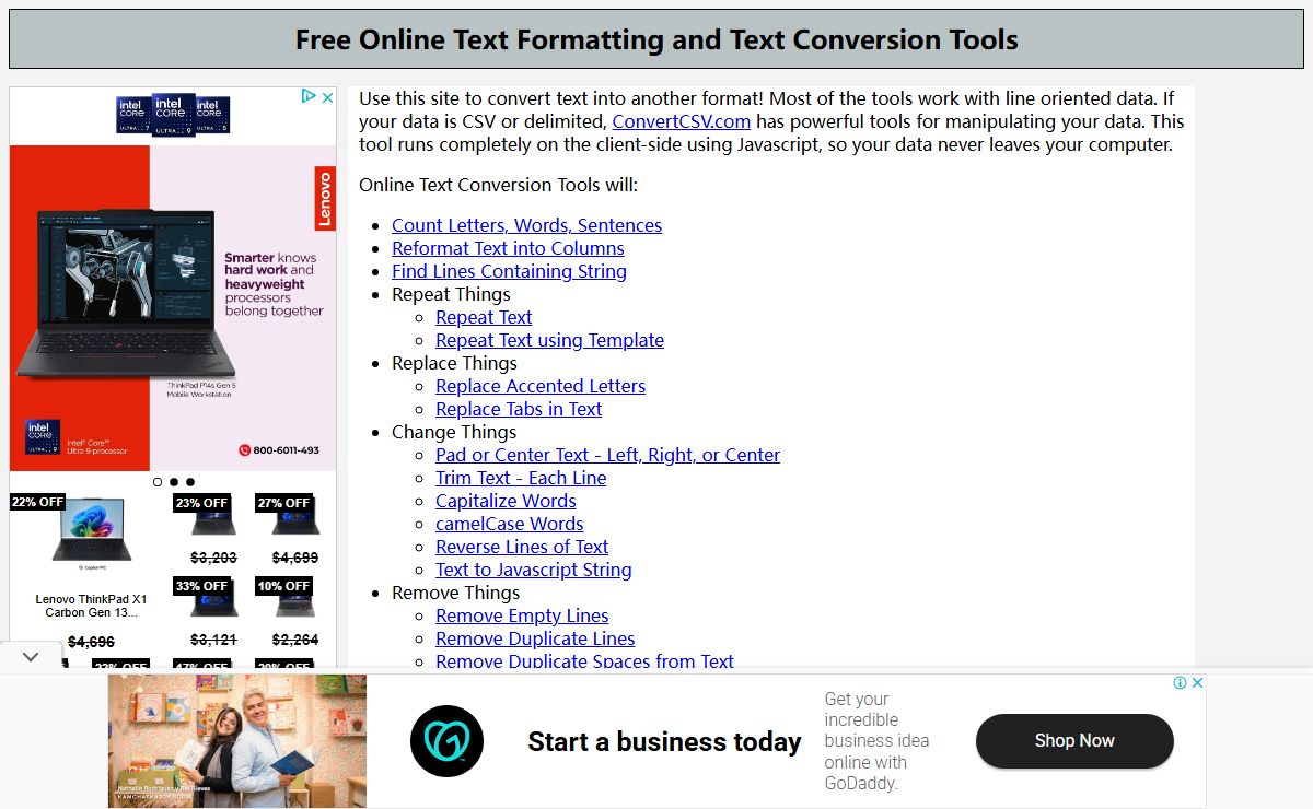 reformattext.com - Free Online Text Formatting and Conversion Tools