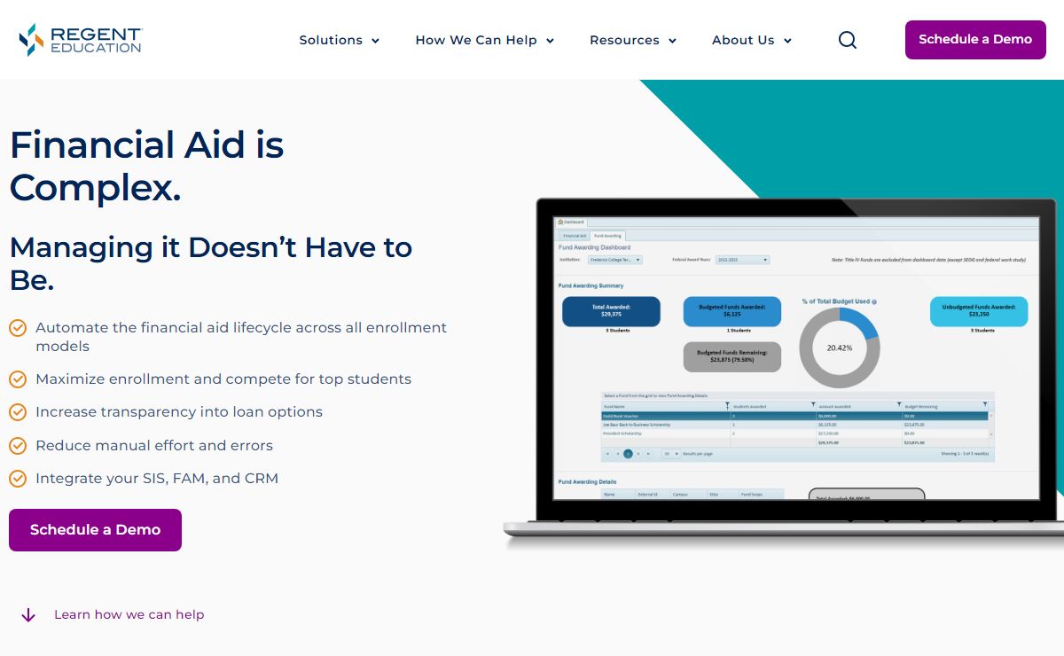 Financial Aid Management Software | Regent Education