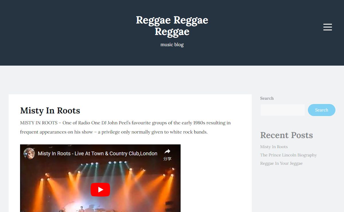 Reggae Reggae Reggae – music blog