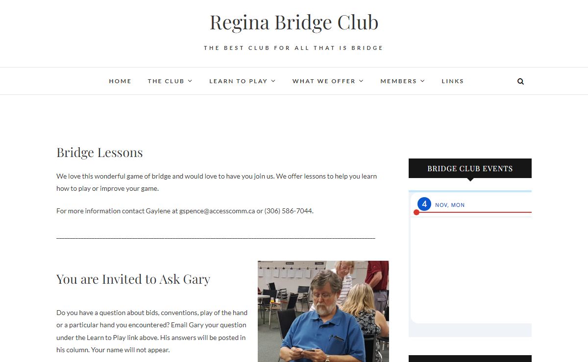 Regina Bridge Club – The best club for all that is Bridge