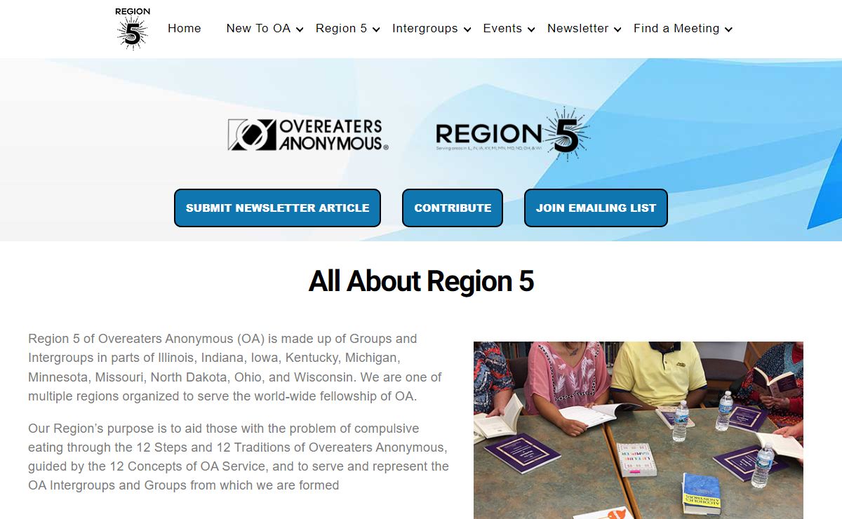 Region 5 of Overeaters Anonymous – Region 5 of Overeaters Anonymous