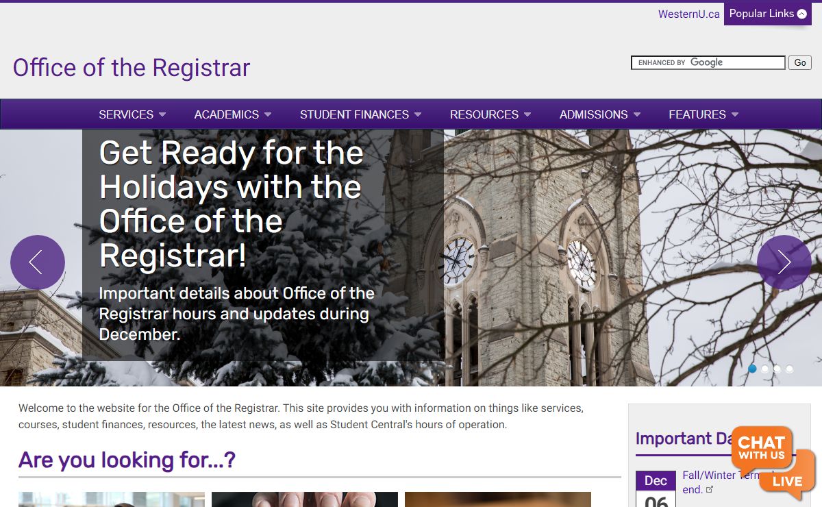 Office of the Registrar - Western University