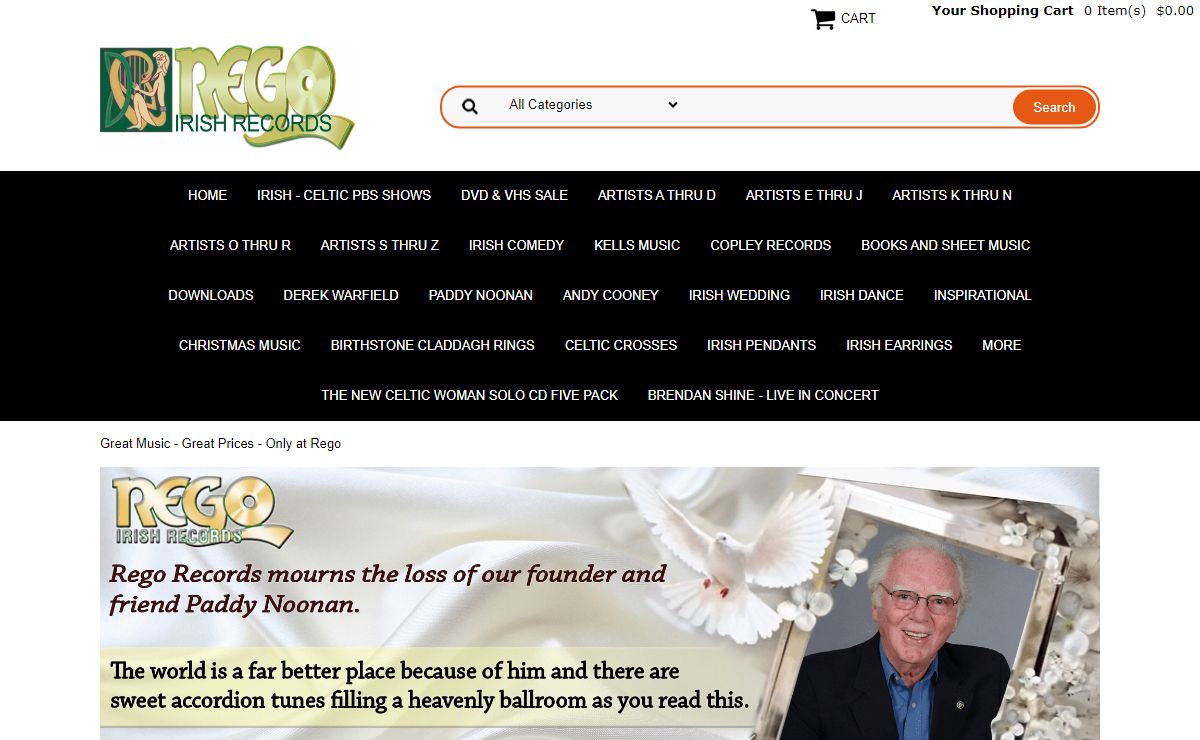 Rego Irish Records - An Irish Music and Jewllery Store