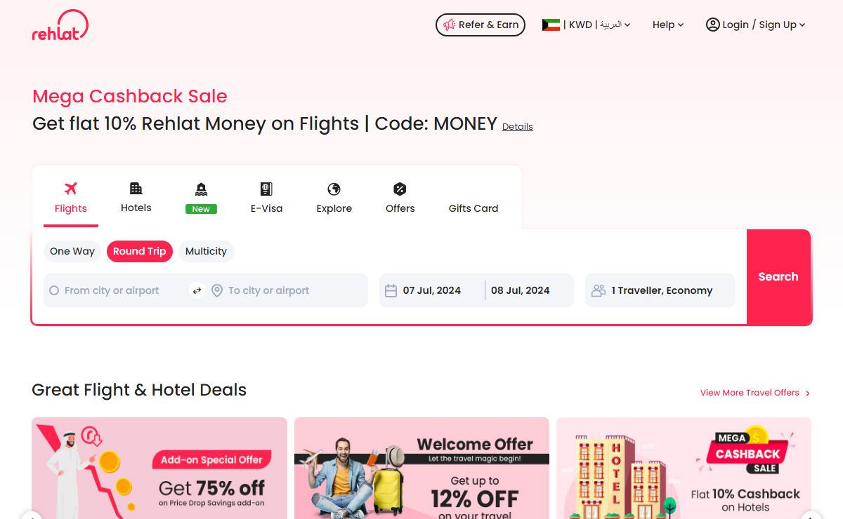 Flight Booking, Airline Tickets, Hotels & Flight Deals - Rehlat
