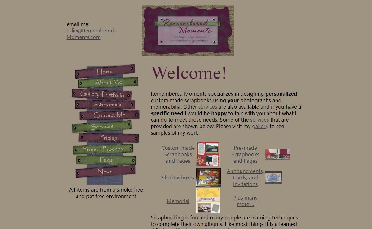 Custom scrapbooks and personalized gifts created by Remembered Moments