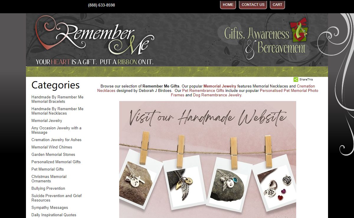 Remember Me Gifts, Handmade by Remember Me, Memorial Jewelry