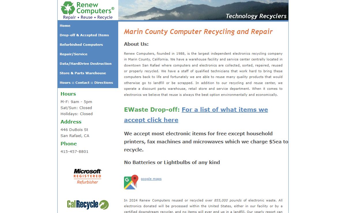 Marin County Computer Recycling and Repair - Renew Computers