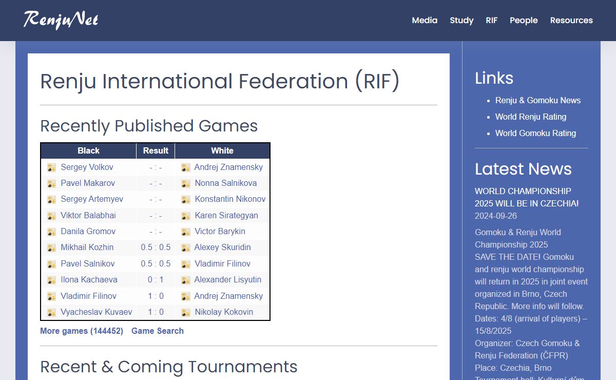 Renju International Federation (RIF) - RenjuNet