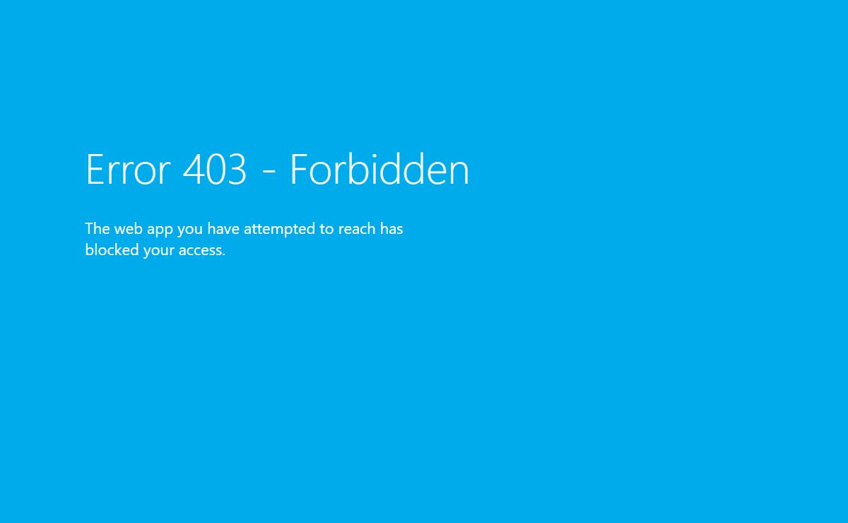 Web App - Unavailable