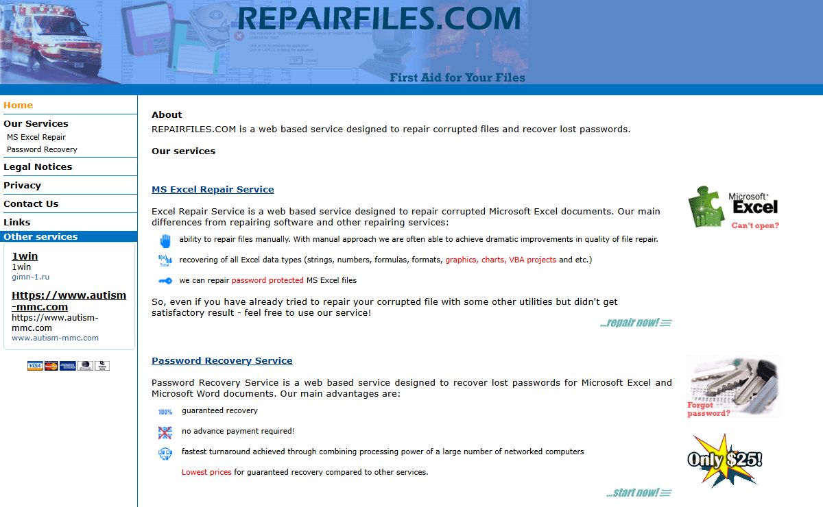 REPAIRFILES.COM. First Aid for Your Files.