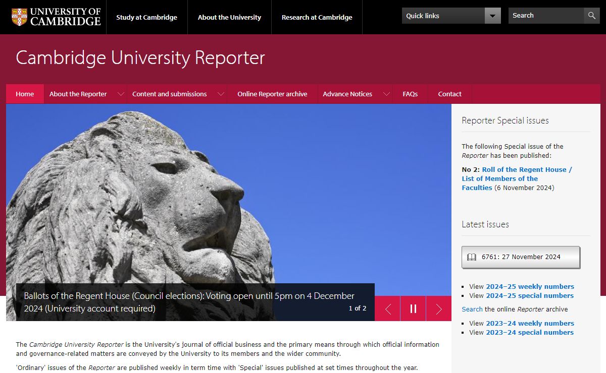Cambridge University Reporter |