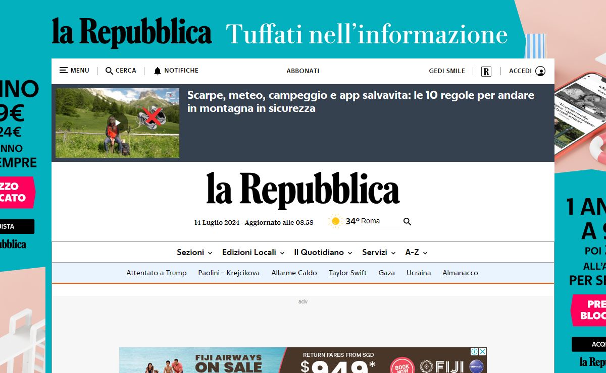 la Repubblica - News in tempo reale - Le notizie e i video di politica, cronaca, economia, sport