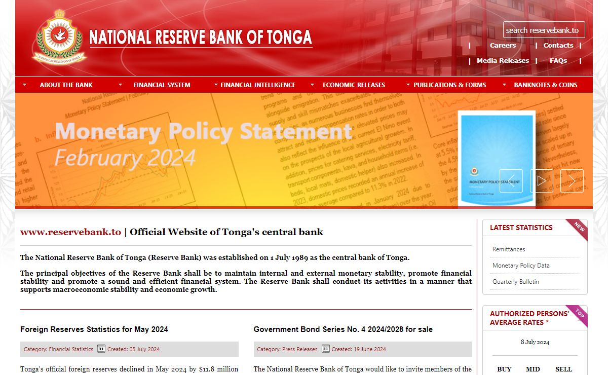 reservebank.to - National Reserve Bank of Tonga