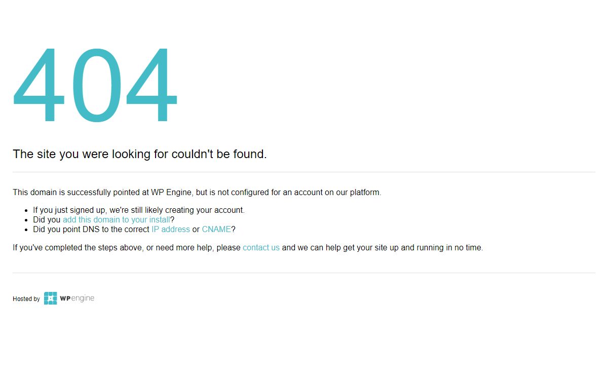 Site Not Configured | 404 Not Found