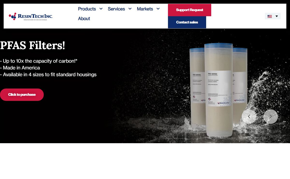 ResinTech | Ion Exchange Resin & Water Filter Systems