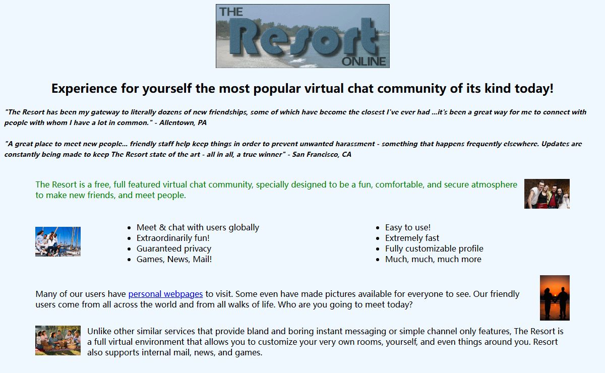 Welcome to Resort, an exciting chat community