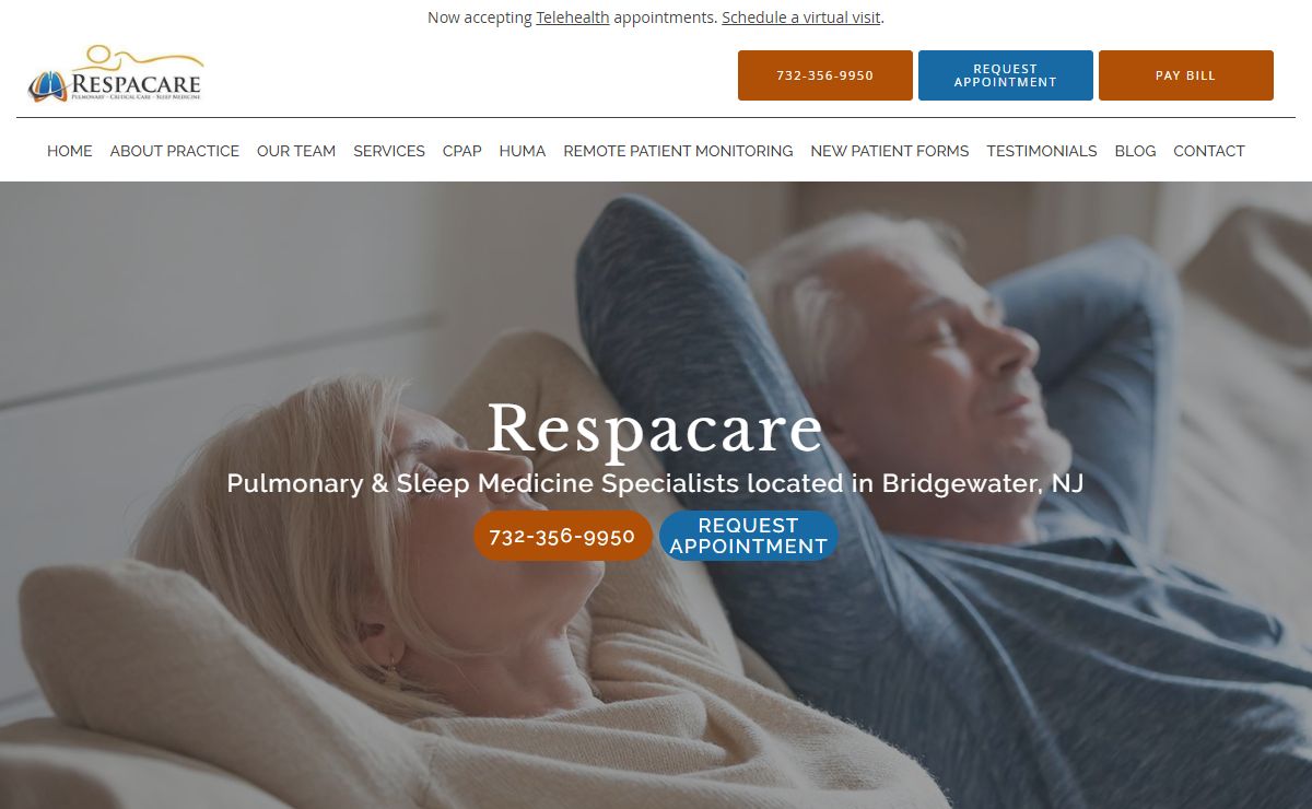 Participating Telehealth Provider | Participating Telehealth Provider | Respacare: Pulmonary & Sleep Medicine Specialists: Bridgewater, NJ
