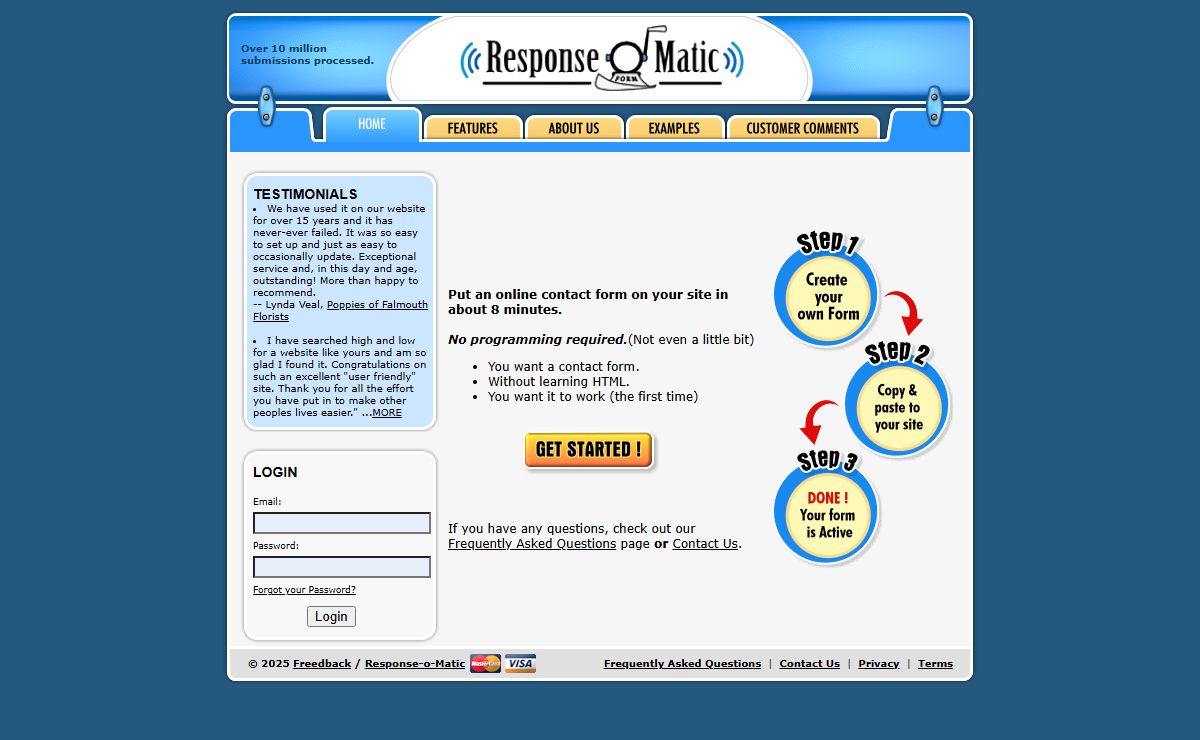 Create an online contact form with Response-O-Matic