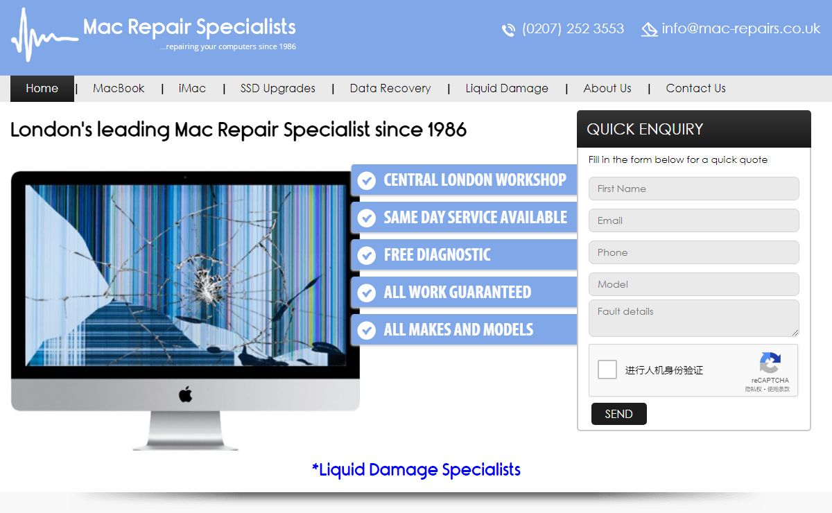 Mac Repairs | Home - London's leading Mac Repair Specialists. Est. over 30 years.