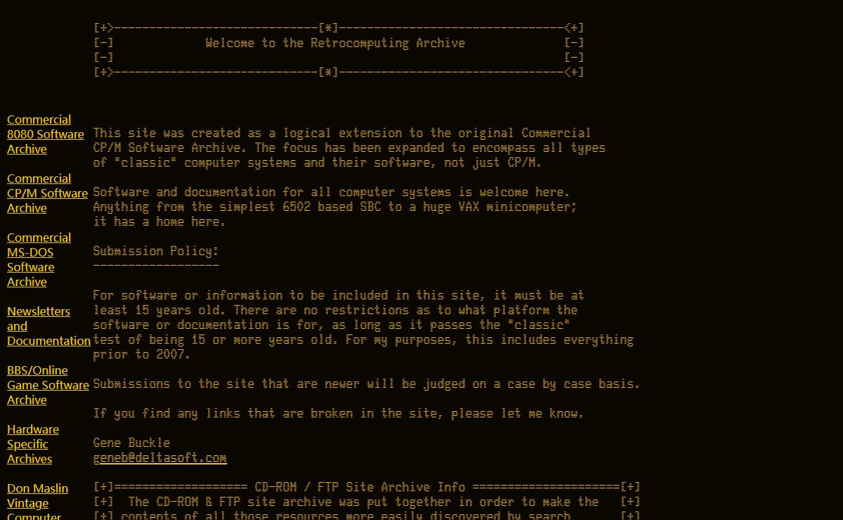 Welcome to the Retrocomputing Archive!