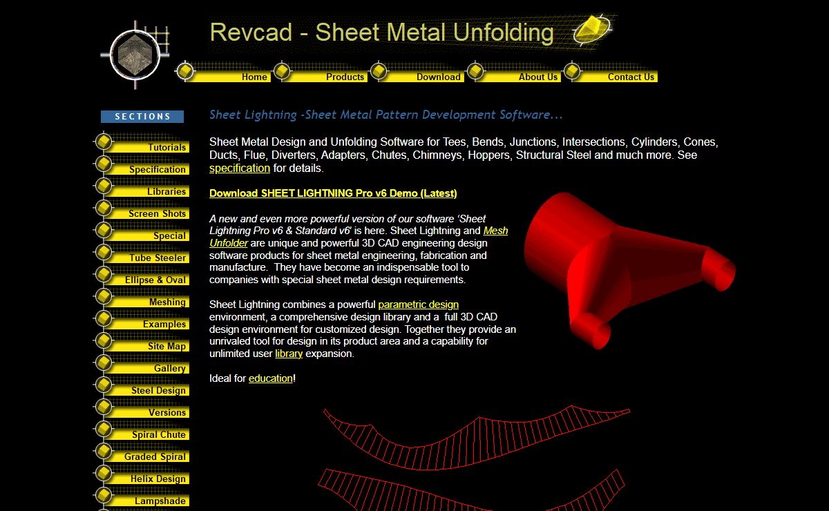 Revcad sheet metal unfold software