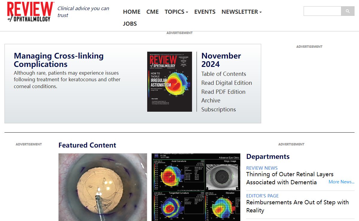Review of Ophthalmology – Monthly Publication for Ophthalmologists