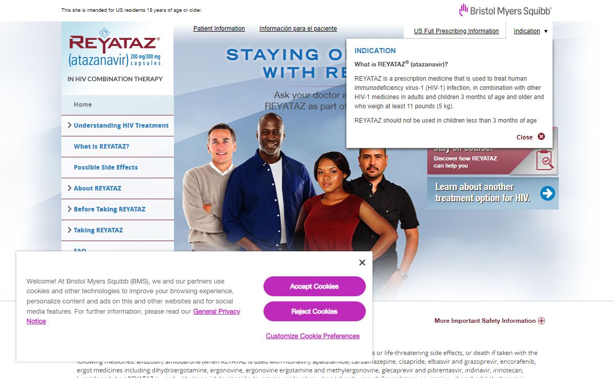 HIV Treatment for HIV-1 Infection | REYATAZ® (atazanavir)