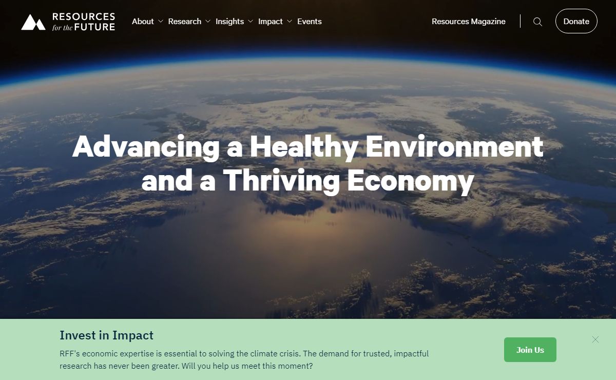 Resources for the Future—Healthy Environment, Thriving Economy