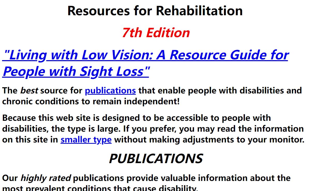 Resources for Rehabilitation