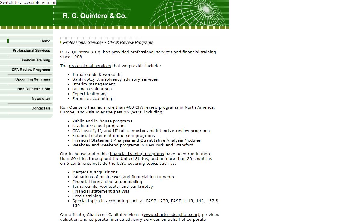 Professional Services and CFA Review Programs