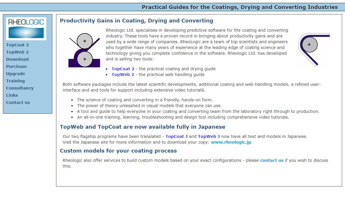 TopCoat and TopWeb - Rheologic Ltd. Guides and Software for coating, drying and converting industries