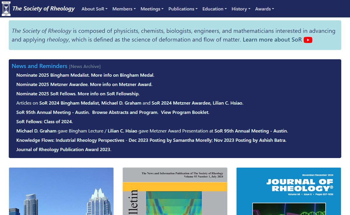 Home Page - The Society of Rheology