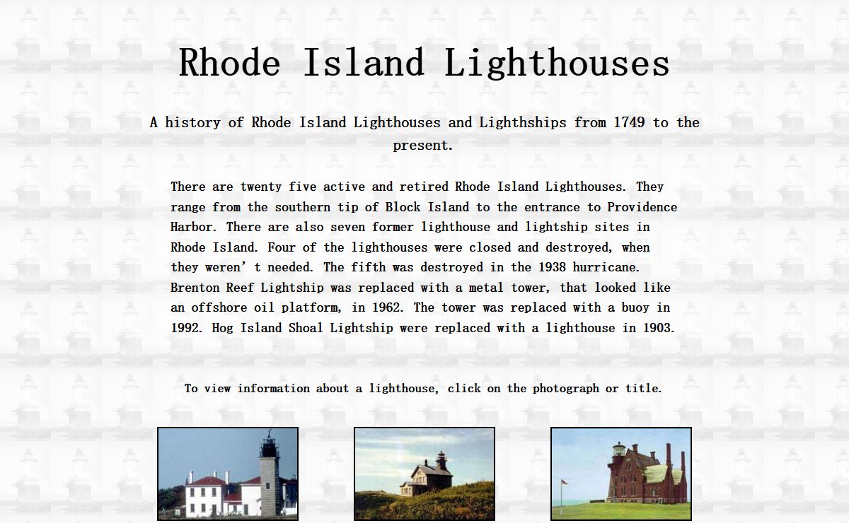 Rhode Island Lighthouses and Lightships History from 1749 to the present.