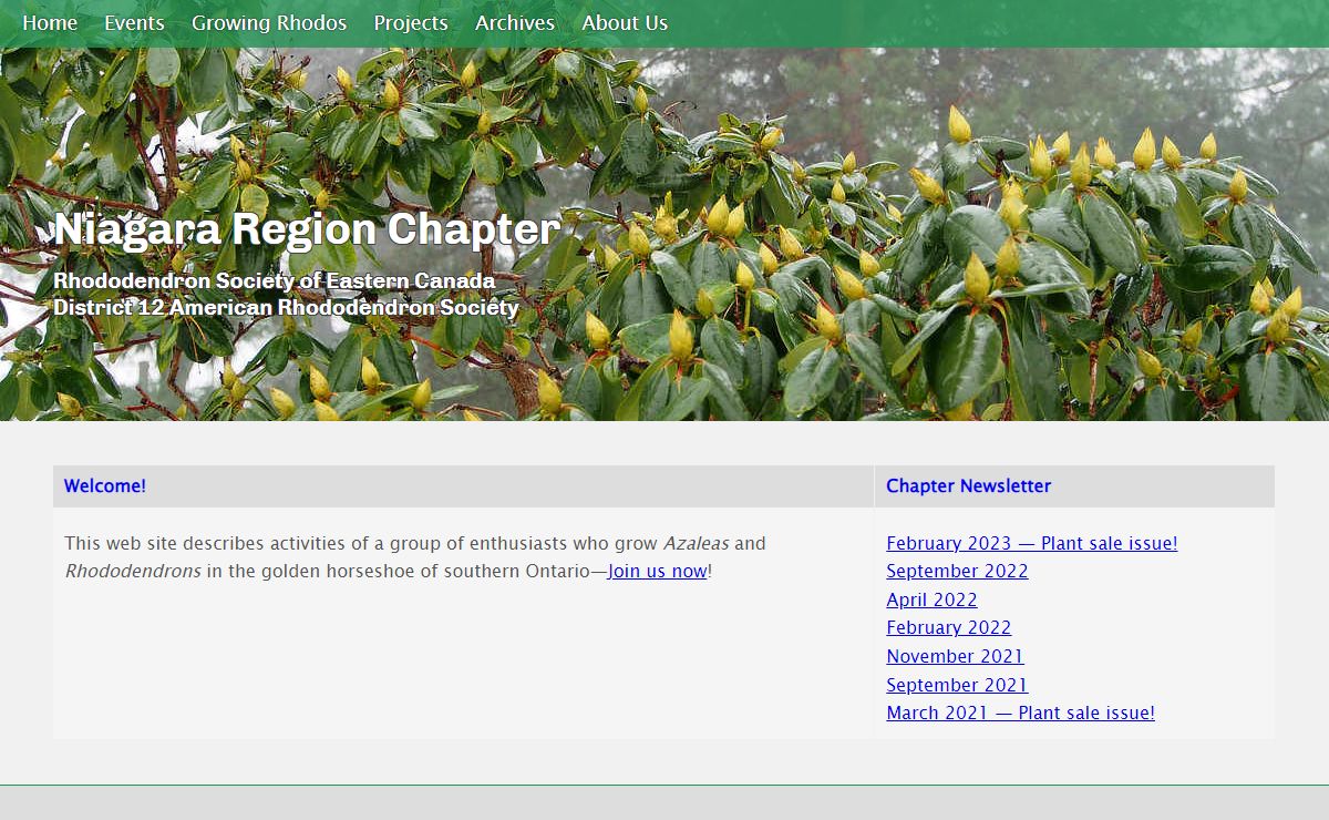 The Rhododendron Society of Eastern Canada, Niagara Region
