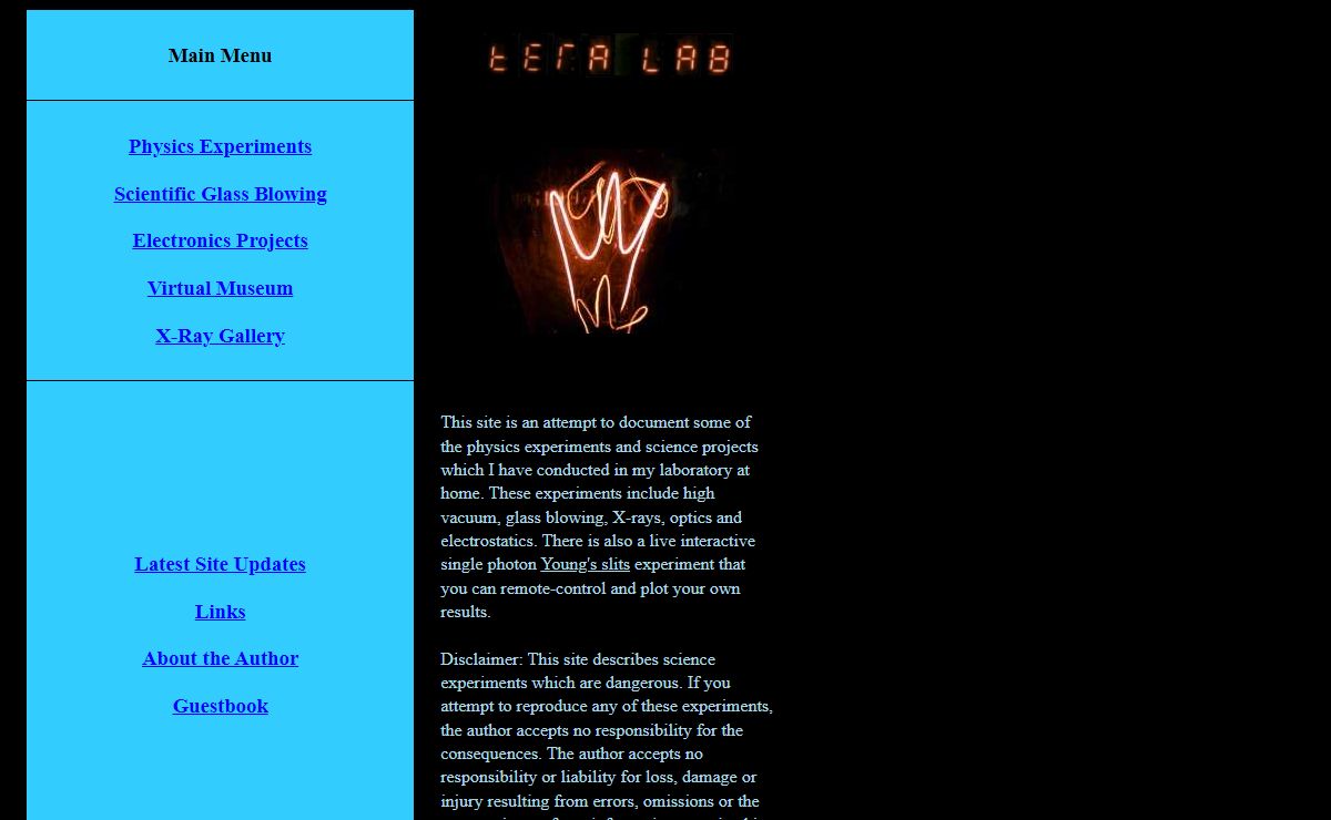 Teralab - Amateur Physics Experiments.