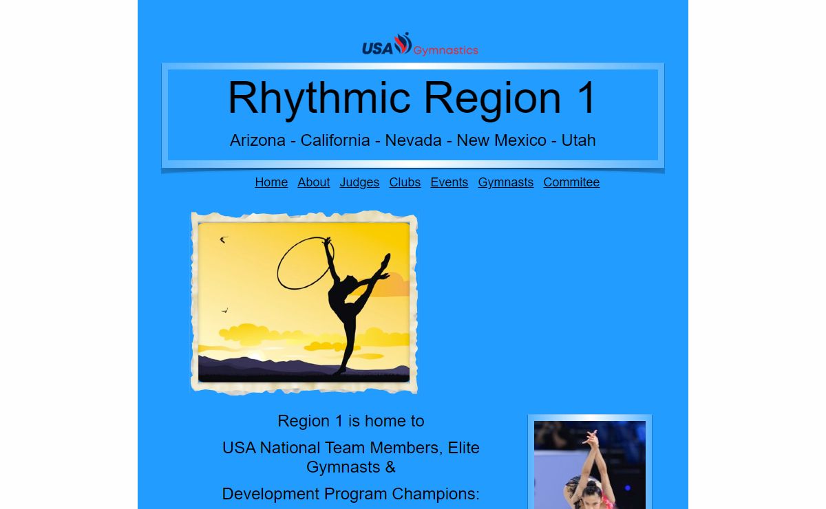 Welcome to Region 1 Rhythmic Gymnastics