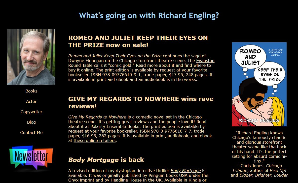 Richard Engling, author of GIVE MY REGARDS TO NOWHERE, Novelist, Playwright, Actor